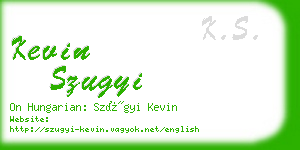 kevin szugyi business card